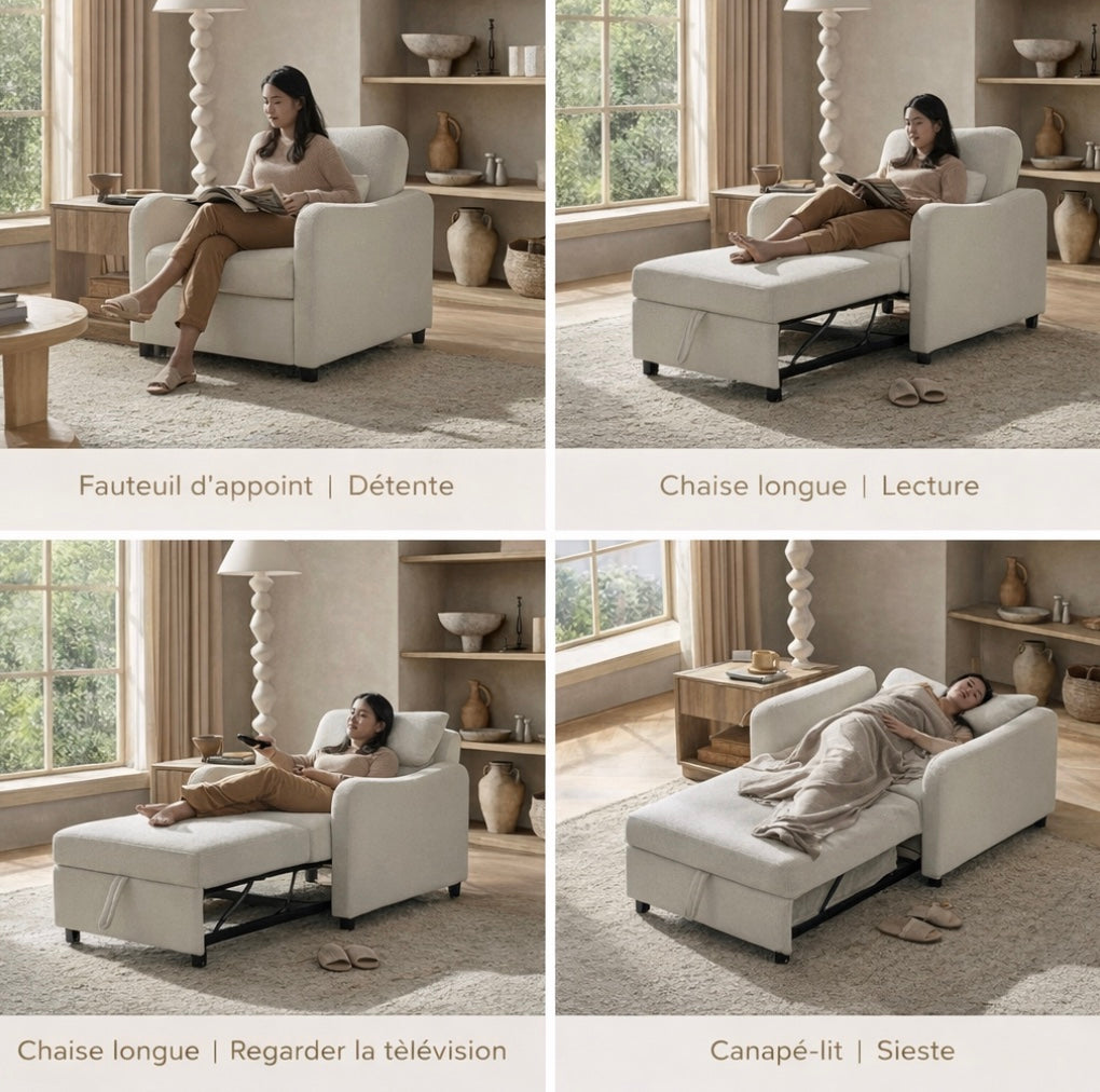 4-in-1 Convertible Armchair Bed