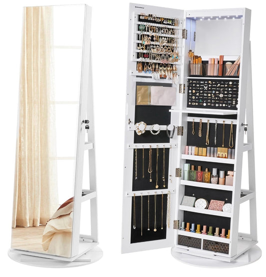 3-in-1 Full Length Mirror Jewellery Cabinet